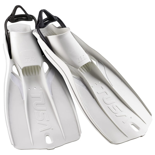 Used Tusa Travel Right Scuba Diving Fins - White - Small