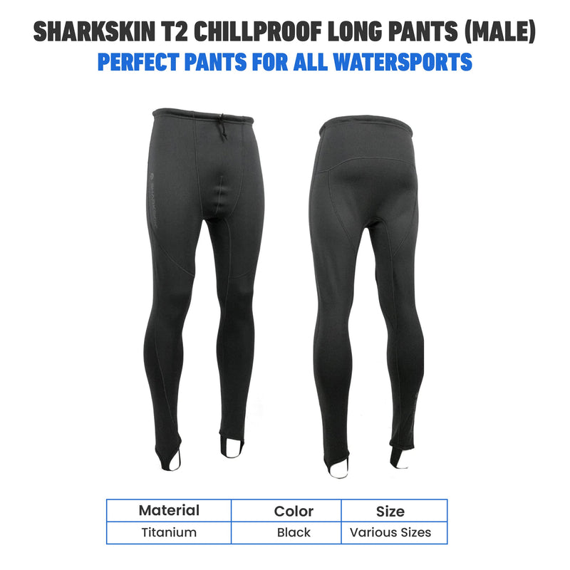 Open Box Sharkskin Men's Titanium 2 Chillproof Long Pants - Black - Small
