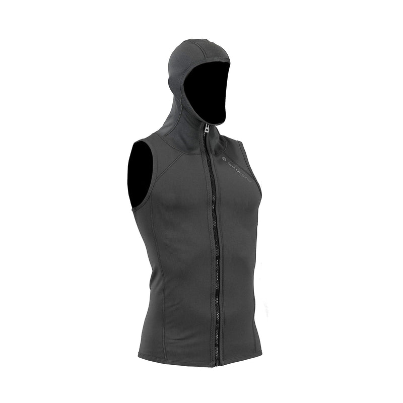 Open Box Sharkskin Mens Titanium 2 Chillproof Vest with Hood Full Zip - Black - Medium