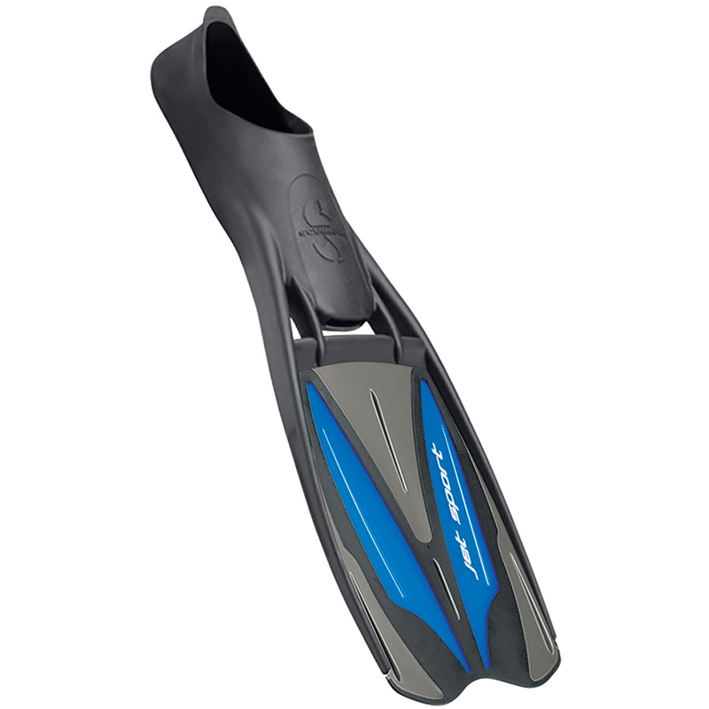 Used Scubapro Jet Sport Full Foot Fin - Black/Blue - Large (9-12)