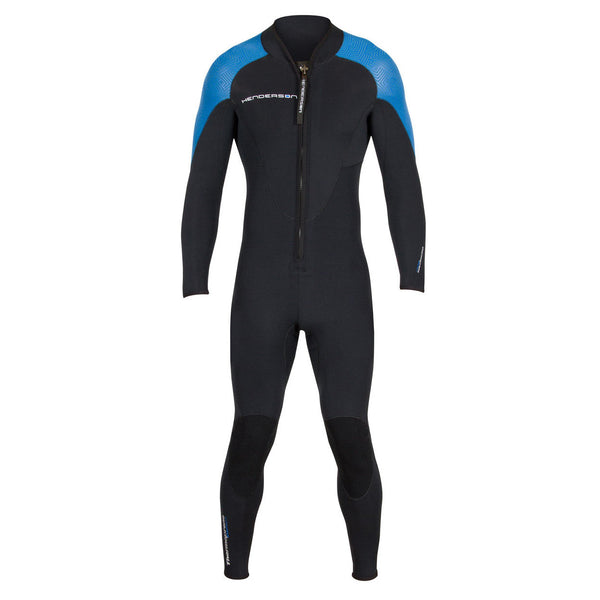 Open Box Henderson 3mm Mens Thermoprene Pro Front Zip Jumpsuit - Black/Blue - X-Large