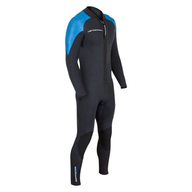 Open Box Henderson 3mm Mens Thermoprene Pro Front Zip Jumpsuit - Black/Blue - X-Large