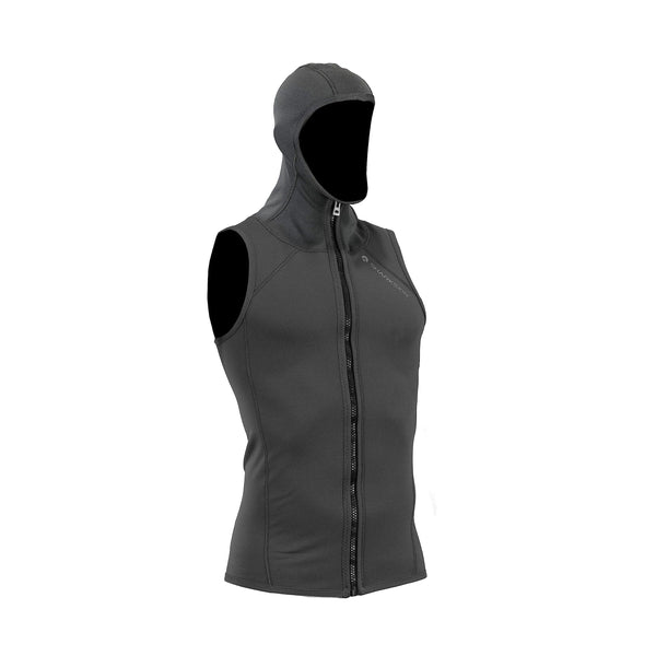 Open Box Sharkskin Mens Titanium 2 Chillproof Vest with Hood Full Zip - Black - Small