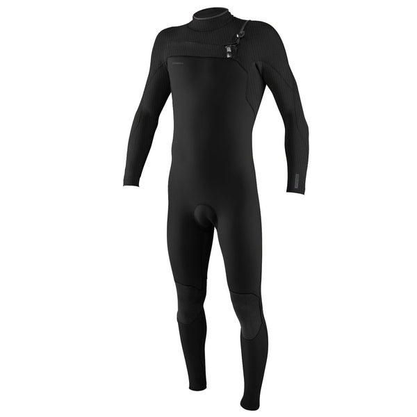 Used O'Neill Men's Hyperfreak 3/2mm Chest Zip Full Wetsuit - Black / Black - X-Large