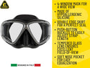 Open Box Cressi Panoramic 4 Window Mask Supernova Dry Adult Size Snorkel Combo Set - Clear/Lime - DIPNDIVE