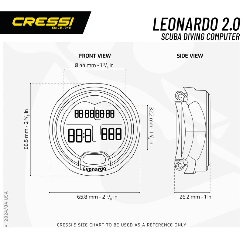 Used Cressi Leonardo 2.0 Dive Computer Watch - Black/Pink