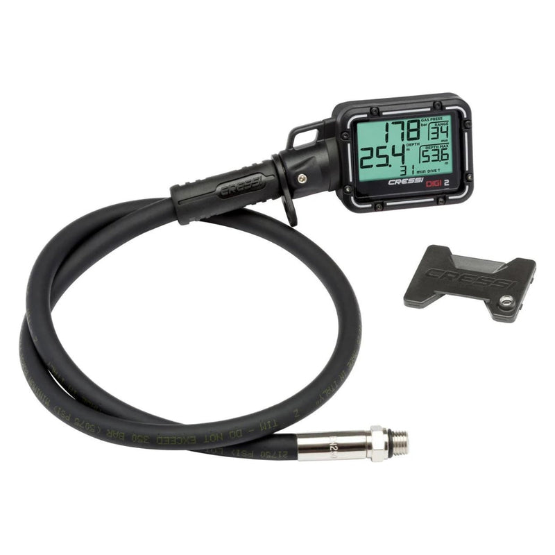 Open Box Cressi Digi 2 Digital Pressure and Depth Gauge Black