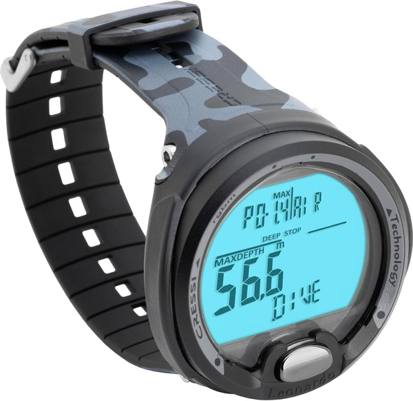Open Box Cressi Leonardo Dive Computer Watch -Black / Camouflage Gray