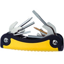 Open Box T-2 Scuba Toolpack Multi Tool for Repairing & Adjusting Scuba Diving Regulators (11 Stainless Steel Tools), Black/Yellow - DIPNDIVE