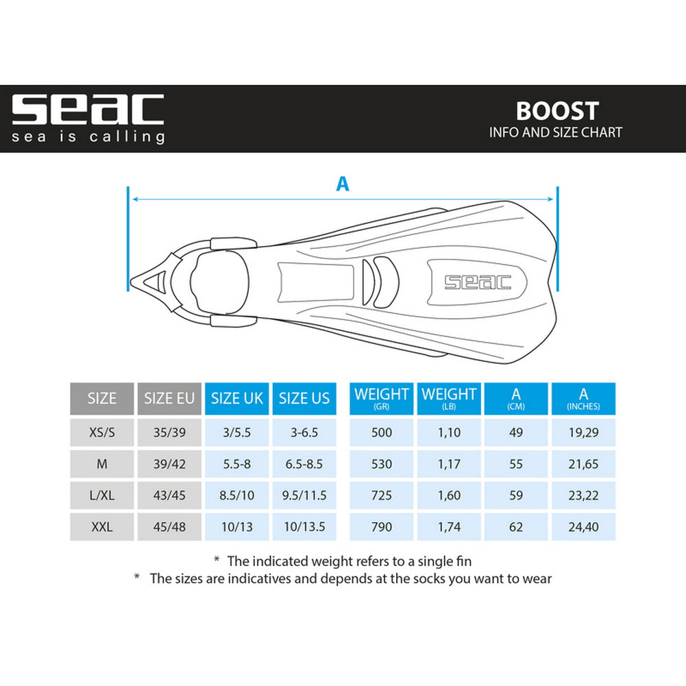 Seac Boost Snorkeling Fins - DIPNDIVE