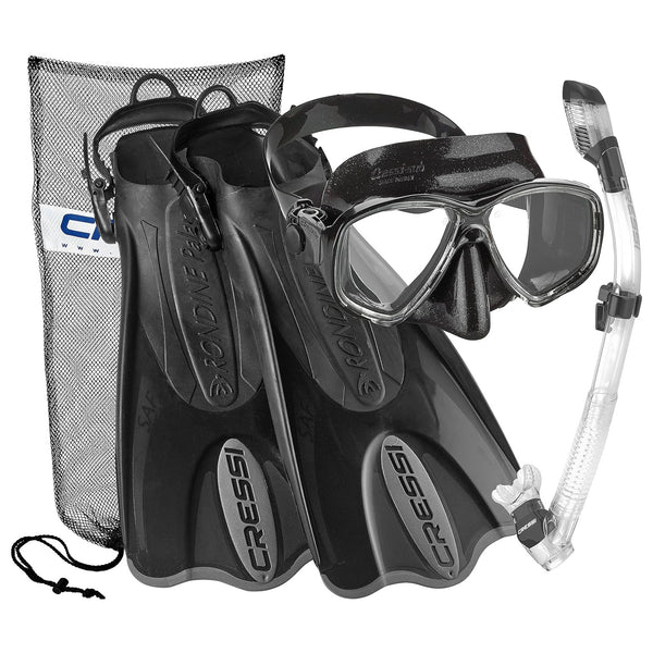 Cressi Marea Mask - Supernova Dry Snorkel - Palau SAF Fins Snorkel Set - DIPNDIVE