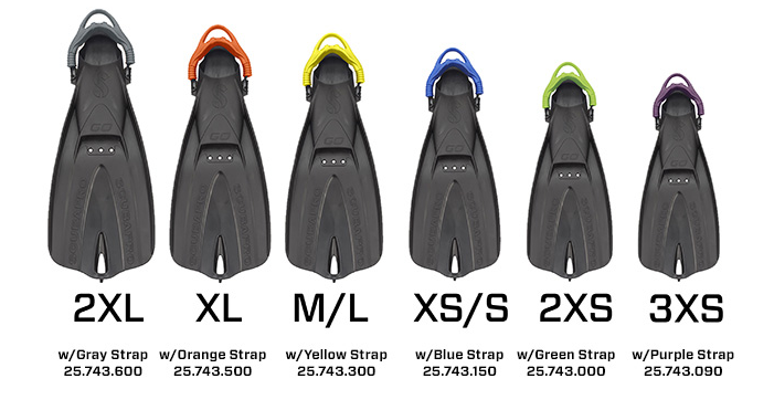 ScubaPro GO Travel Fin W/colored Bungee Strap - DIPNDIVE