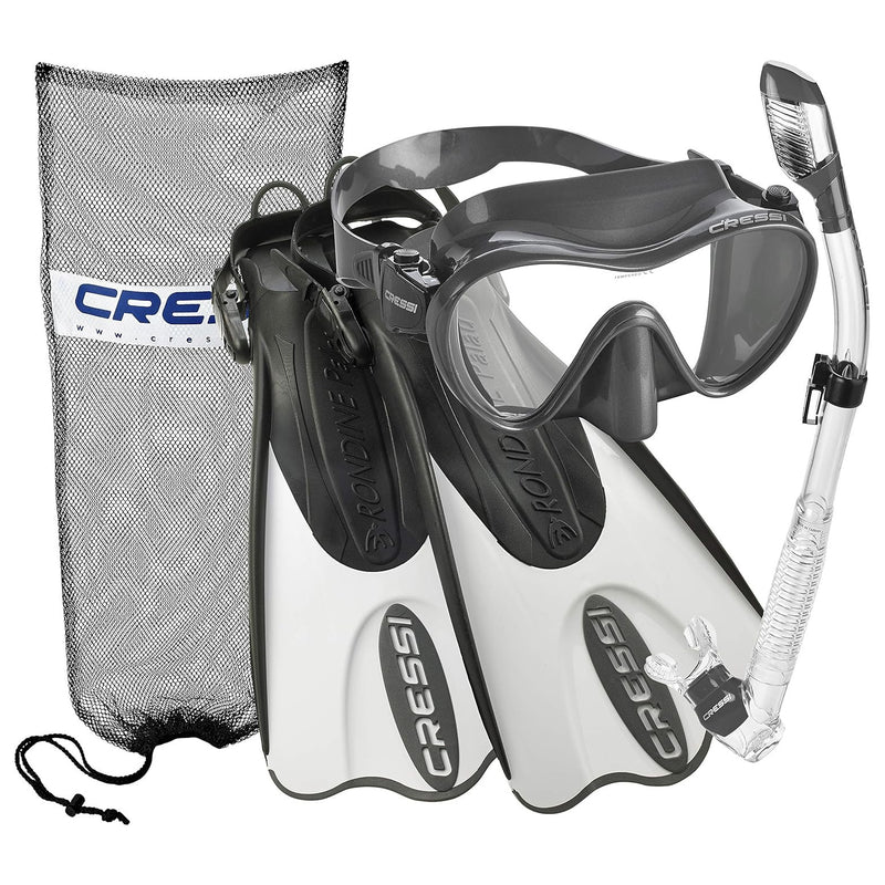 Cressi F1 Mask - Supernova Dry Snorkel - Palau SAF Fins Snorkel Set - DIPNDIVE