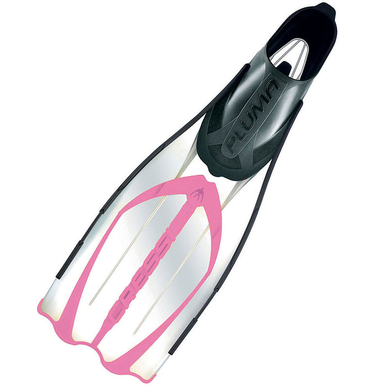 Open Box Cressi Pluma Full Foot Fins-Clear / Pink 3.5-4.5 / 35-36