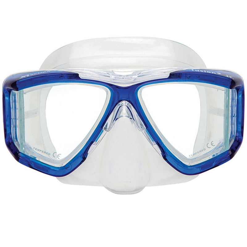 Open Box XS Scuba Fusion 2 Jr Dive Mask - Blue - DIPNDIVE