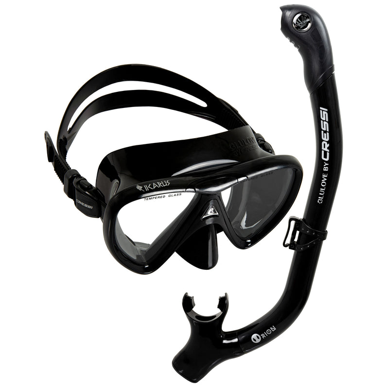 Cressi The Ikarus Mask and Orion Dry Snorkel Combo Set - DIPNDIVE