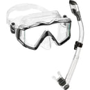Used Cressi Pano 4 Dive Mask and Supernova Dry Snorkel Combo - Clear/Titanium - DIPNDIVE