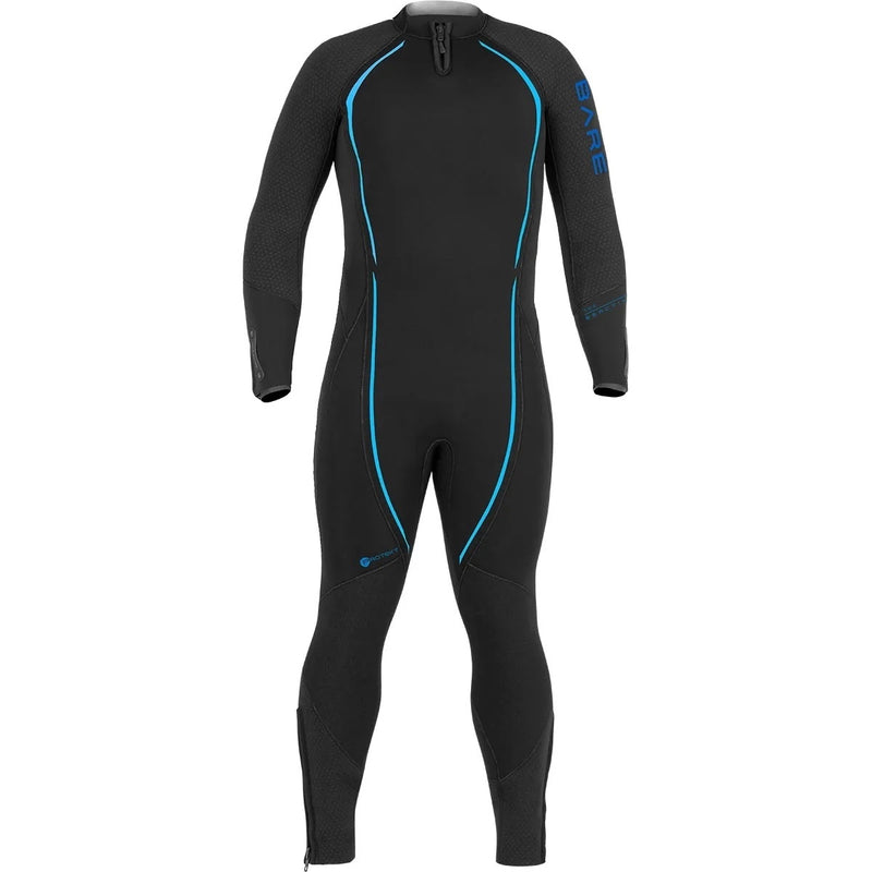 Used Bare 5mm Mens Reactive Full Wetsuit-Blue-Large - DIPNDIVE