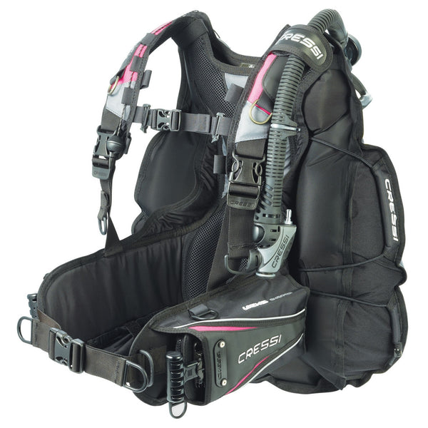 Open Box Cressi Lady Air Travel 2.0 Buoyancy Compensator, Black Pink, Small