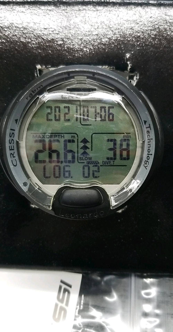 USED Cressi Leonardo Dive Computer Watch -Black / Silver - DIPNDIVE
