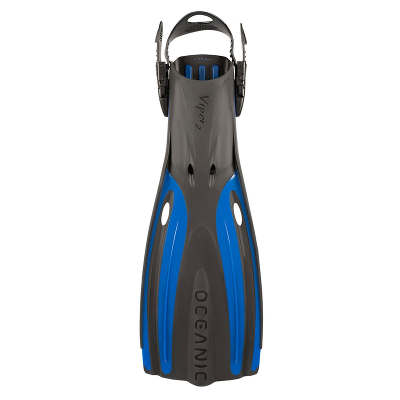 Used Oceanic Viper 2 Open Heel Scuba Dive Fins, OC Blue/Black, Size: X-Small - DIPNDIVE