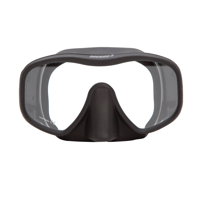 Used XS Scuba Merge 3 Dive Mask - Black Silicone