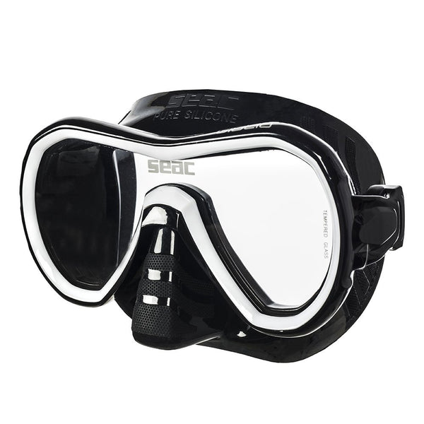 Open Box Seac Giglio Adult Soft Silicon Mask - Black / White - DIPNDIVE