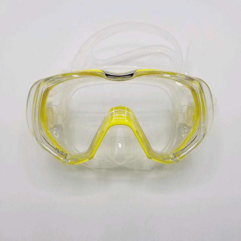 Open Box TUSA M-3001 Freedom Tri-Quest Scuba Diving Mask, Clear/Flash Yellow - DIPNDIVE