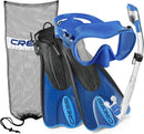 Cressi F1 Mask - Supernova Dry Snorkel - Palau SAF Fins Snorkel Set - DIPNDIVE