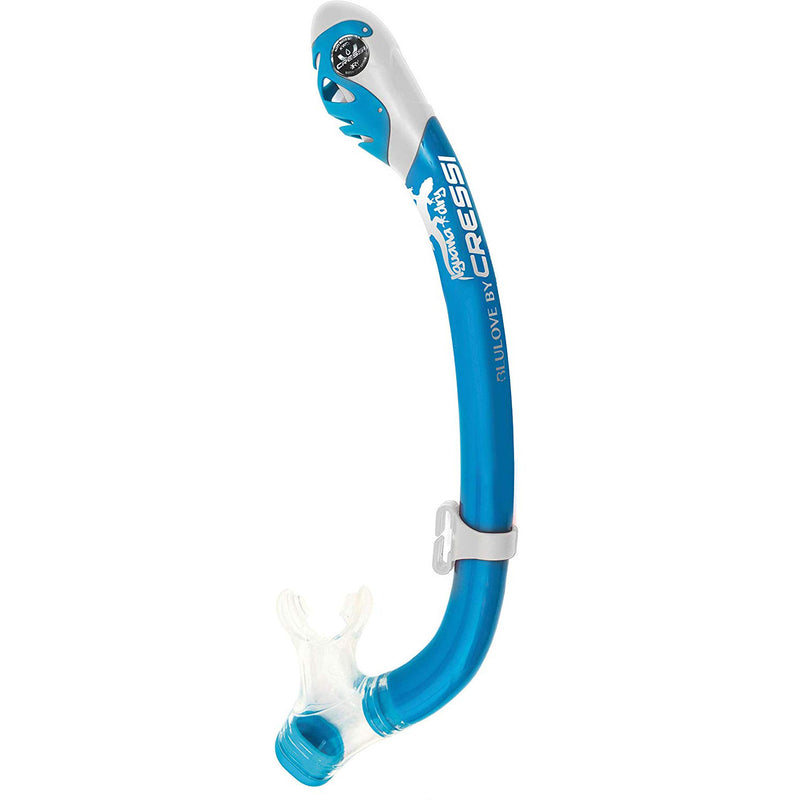 Used Cressi Junior Rocks Dry Mask Fin Snorkel Set-Blue/ White-Small/Medium - DIPNDIVE