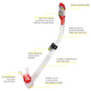 Used Cressi Frameless Dive Mask and Supernova Dry Snorkel Combo - Red - DIPNDIVE