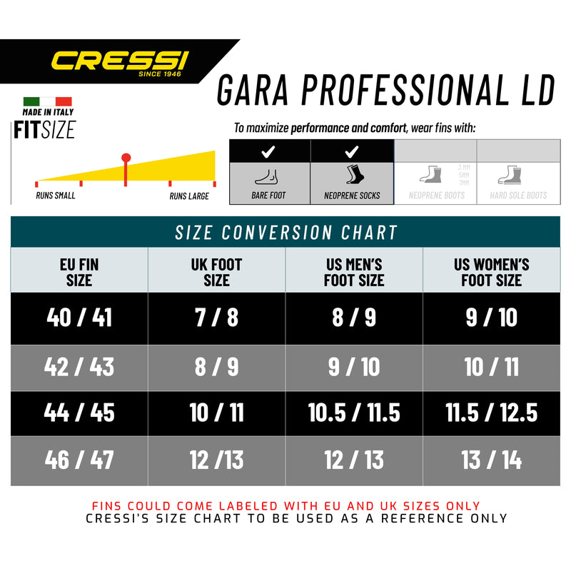 Cressi Gara Professional LD Full Foot Fins