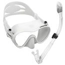 Used Cressi Frameless Dive Mask and Supernova Dry Snorkel Combo-White - DIPNDIVE