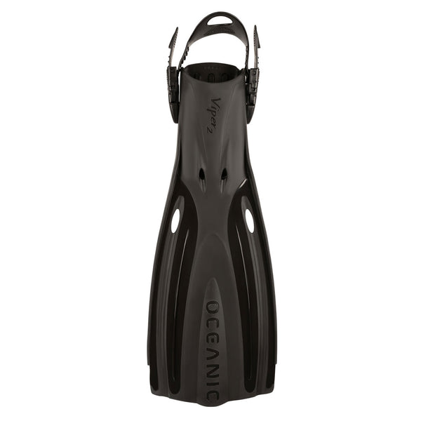 Used Oceanic Viper 2 Open Heel Scuba Dive Fins - Black/Black - Regular