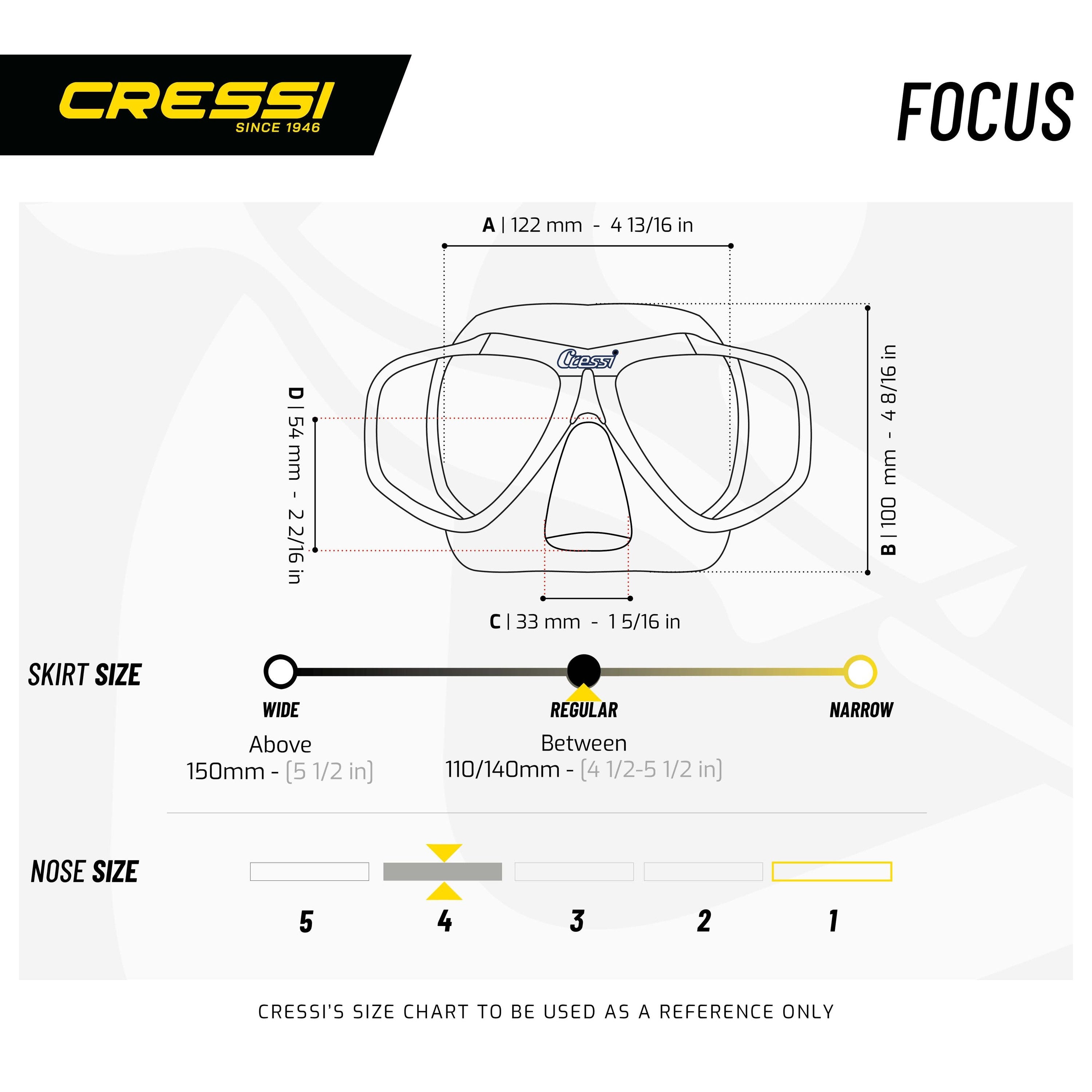 Cressi Focus Adult Size Scuba Mask