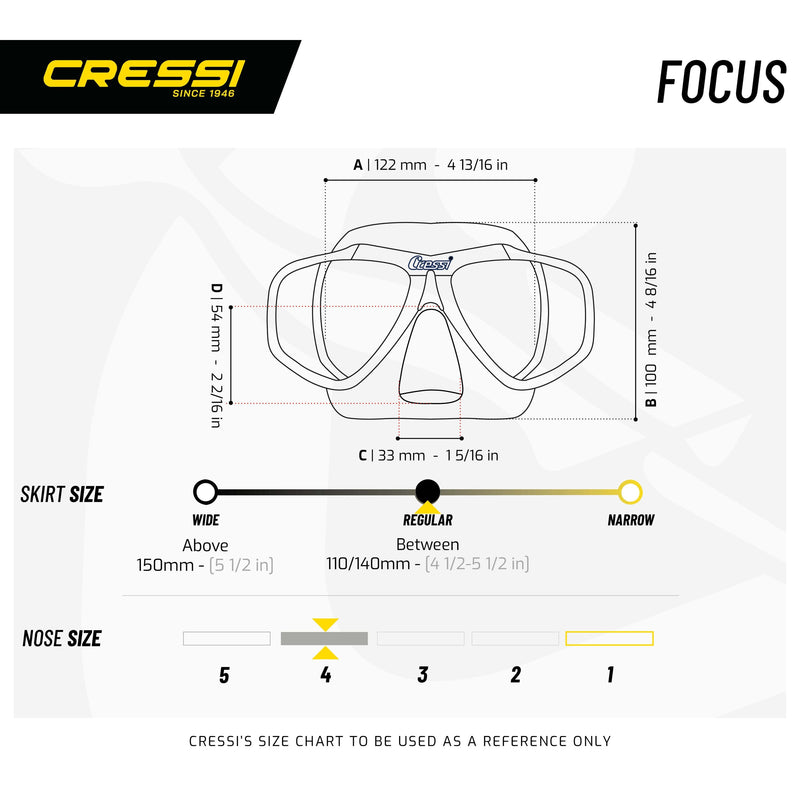 Cressi Focus Adult Size Scuba Mask