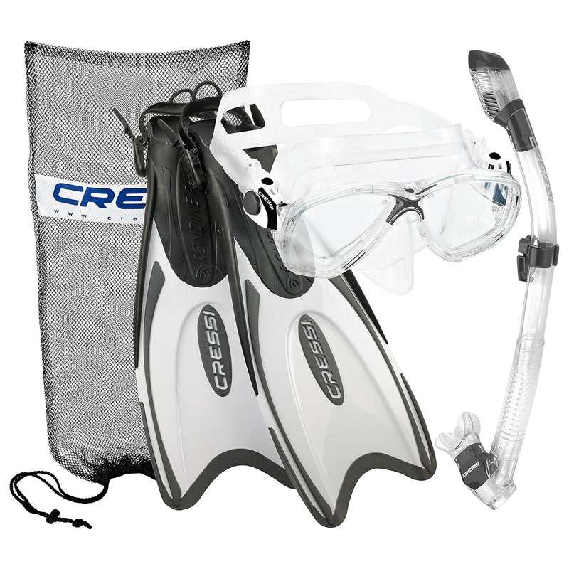 Cressi Marea Mask - Supernova Dry Snorkel - Palau Fins Snorkel Set - DIPNDIVE