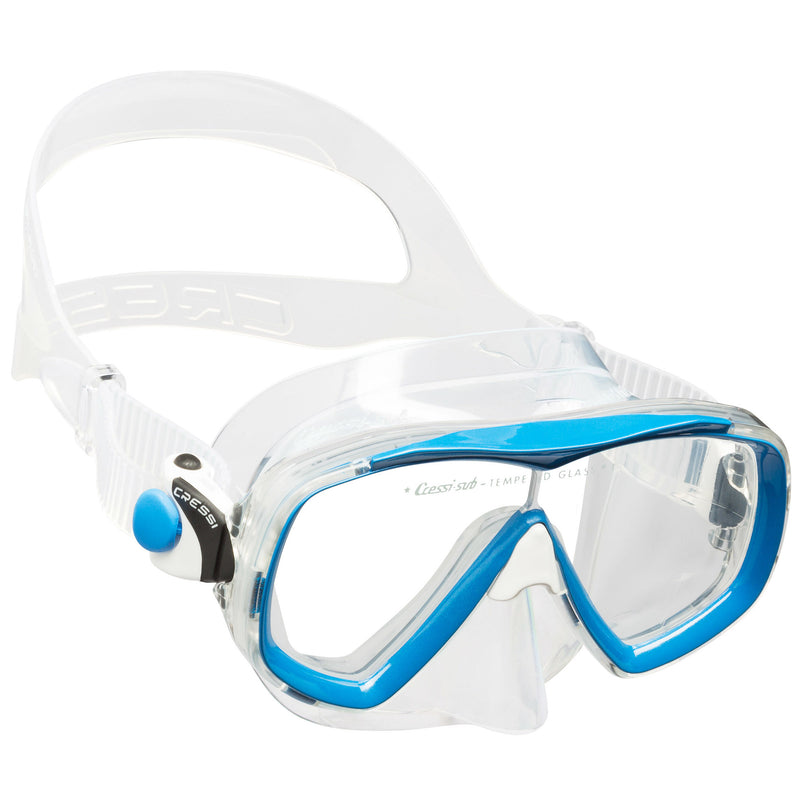 Open Box Cressi Adult Estrella Snorkeling Mask - Clear/Blue