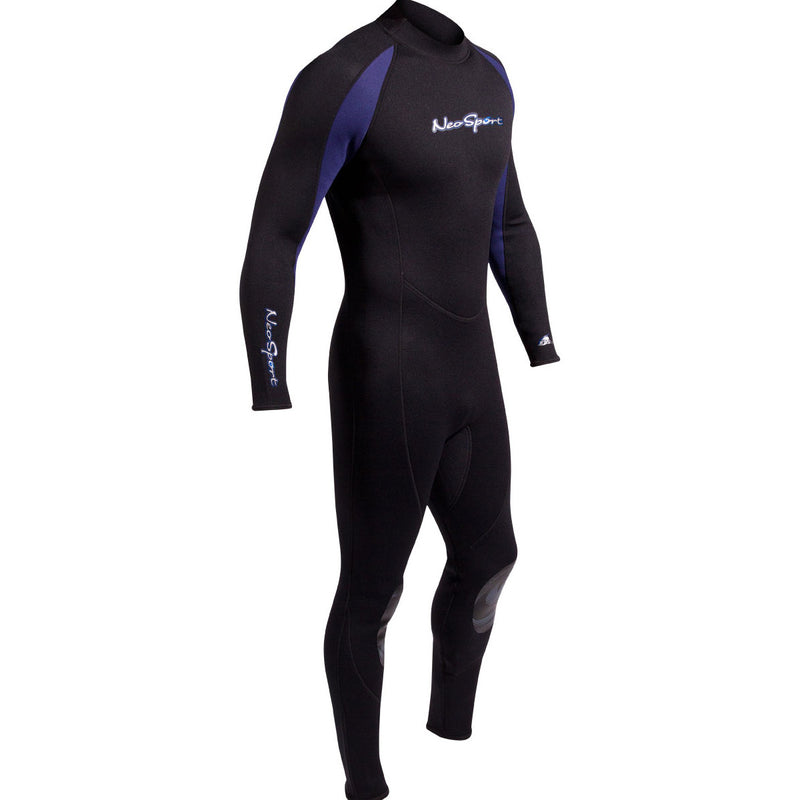 Open Box NeoSport 5mm Men’s Neoprene Backzip Jumpsuits-Black/Blue-Small - DIPNDIVE