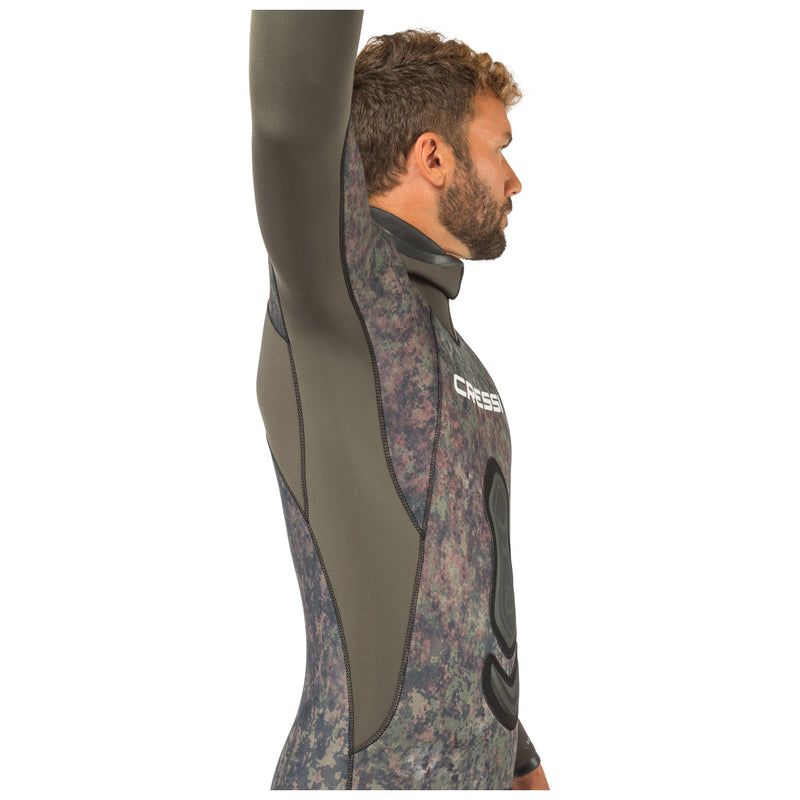 Used Cressi 5mm Mens Seppia 2-piece Freediving Wetsuit - Camo Grey - Large/4