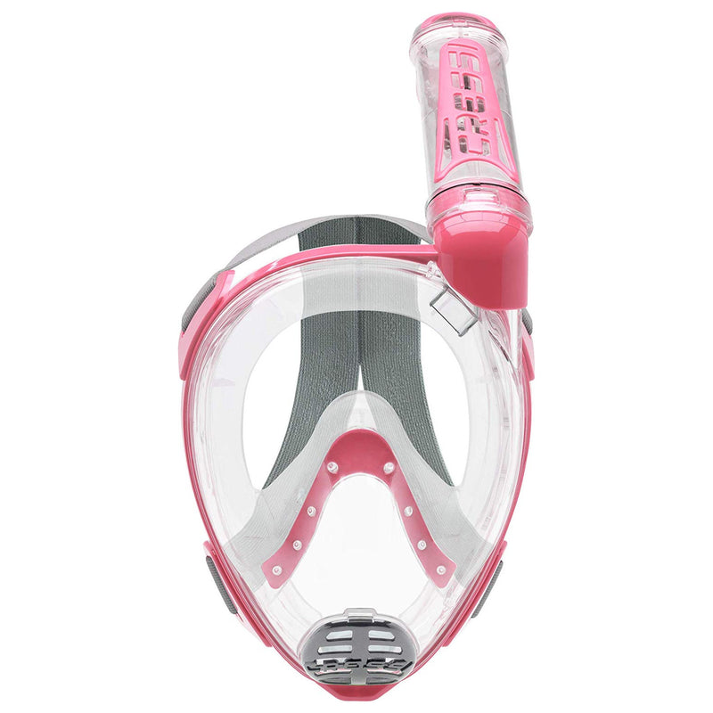 Used Cressi Duke Dry Full Face Mask, Clear/Pink, Size: Medium/Large