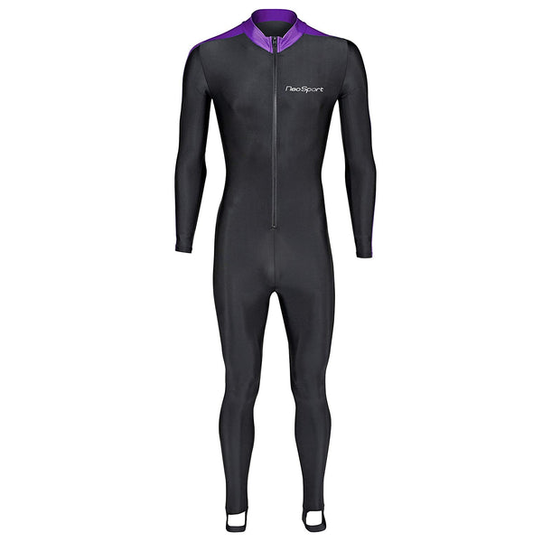 Used NeoSport Unisex Full Body Sport Skin Suit - Black / Lavender - X-Large