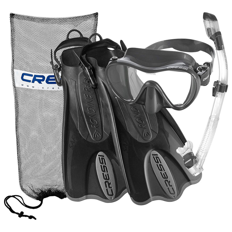 Cressi F1 Mask - Supernova Dry Snorkel - Palau SAF Fins Snorkel Set - DIPNDIVE