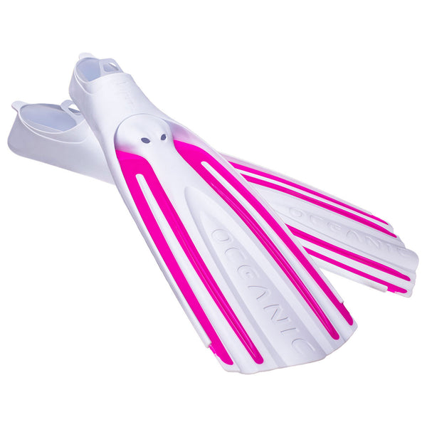 Used Oceanic Viper 2 Full Foot Dive Fins - White/Pink - Small