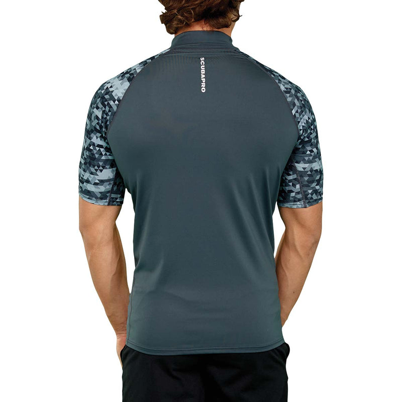 Open Box ScubaPro Men's UPF 50 Short Sleeve Rash Guard - Graphite, Size XLG - DIPNDIVE