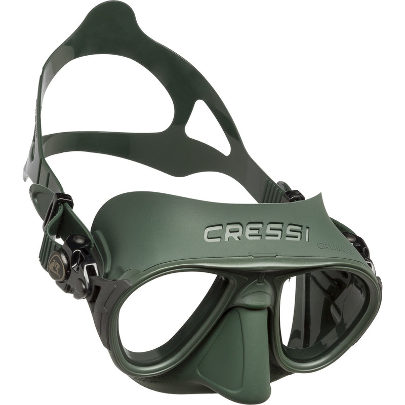 Open Box Cressi Calibro SF Dive Mask - Green / Black - DIPNDIVE