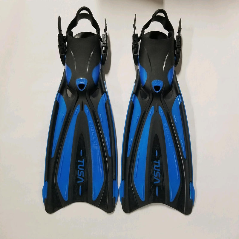 Used Tusa Open Heel Solla Dive Fins-Cobalt Blue-Small - US M:5-7 / W:6.5-8.5 - DIPNDIVE