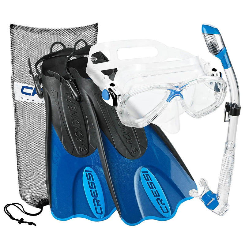 Cressi Marea Mask - Supernova Dry Snorkel - Palau SAF Fins Snorkel Set - DIPNDIVE