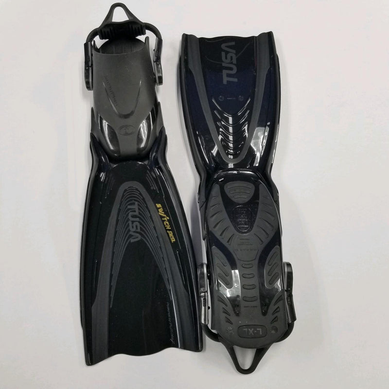 Open Box Tusa HyFlex Switch Pro Dive Fins, Black/Black, Size: L/XL