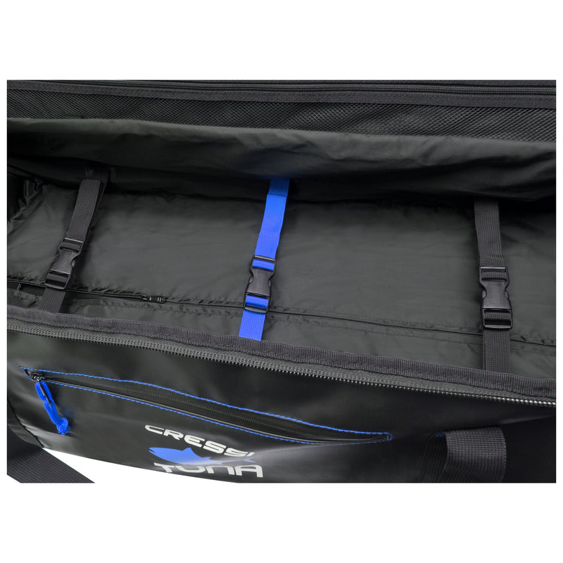 Open Box Cressi Tuna Dry Wheeled Bag - Black/Blue - DIPNDIVE